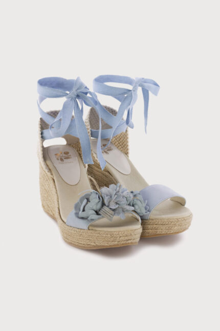 Alpargata de novia. Cuña carmenchu PALAWAN BLUE